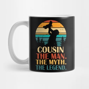 Cousin The Man The Myth The Legend Happy Father Parent Day Summer Holidays Vintage Retro Mug